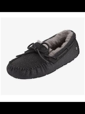 UGG Australia Dakota Shearling Moccasin Slipper 1100178 - Black Glitter - 7.